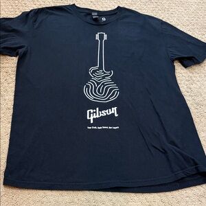 Gibson Black Tee with Guitar Design